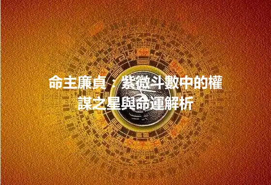 命主廉貞：紫微斗數中的權謀之星與命運解析