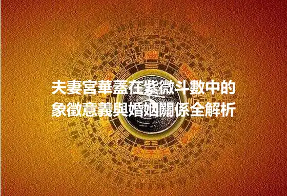 夫妻宮華蓋在紫微斗數中的象徵意義與婚姻關係全解析