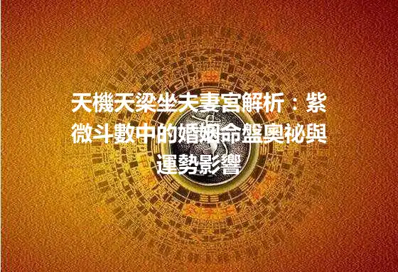 天機天梁坐夫妻宮解析：紫微斗數中的婚姻命盤奧祕與運勢影響