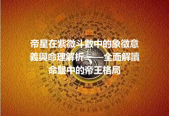 帝星在紫微斗數中的象徵意義與命理解析——全面解讀命盤中的帝王格局