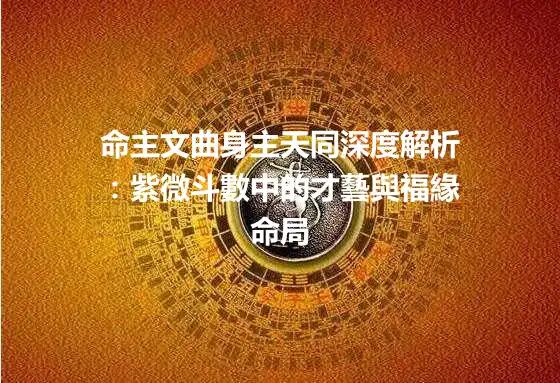 命主文曲身主天同深度解析：紫微斗數中的才藝與福緣命局