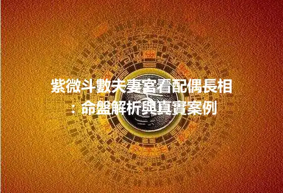 紫微斗數夫妻宮看配偶長相：命盤解析與真實案例