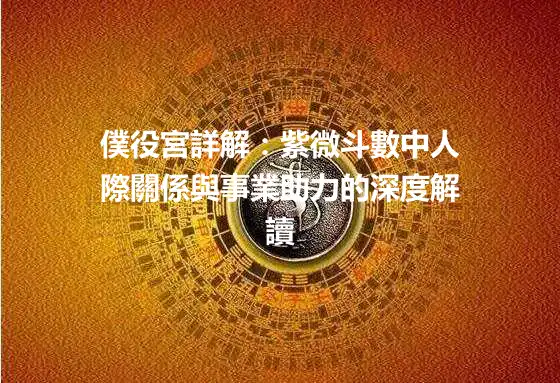 僕役宮詳解：紫微斗數中人際關係與事業助力的深度解讀
