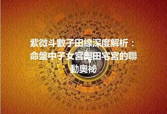 紫微斗數子田線深度解析：命盤中子女宮與田宅宮的聯動奧祕