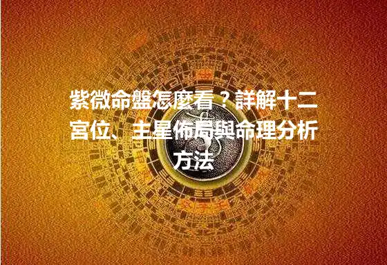 紫微命盤怎麼看？詳解十二宮位、主星佈局與命理分析方法