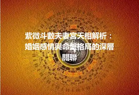 紫微斗數夫妻宮天相解析：婚姻感情與命盤格局的深層關聯