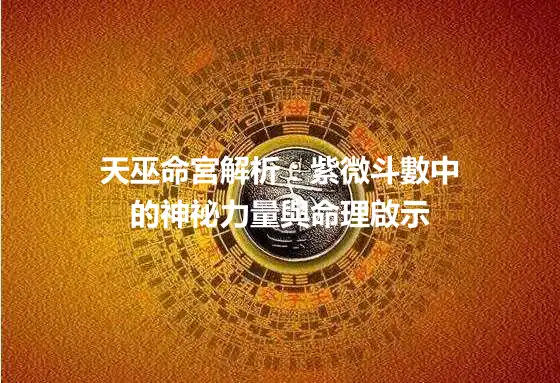 天巫命宮解析：紫微斗數中的神祕力量與命理啟示