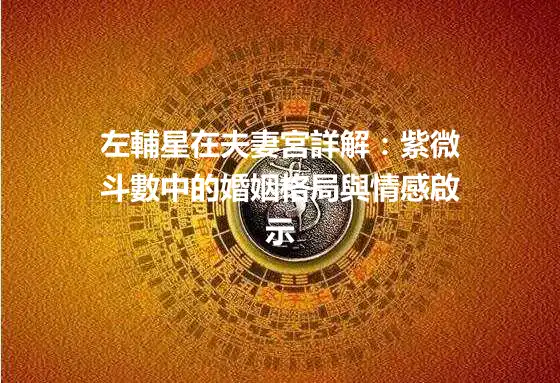 左輔星在夫妻宮詳解：紫微斗數中的婚姻格局與情感啟示