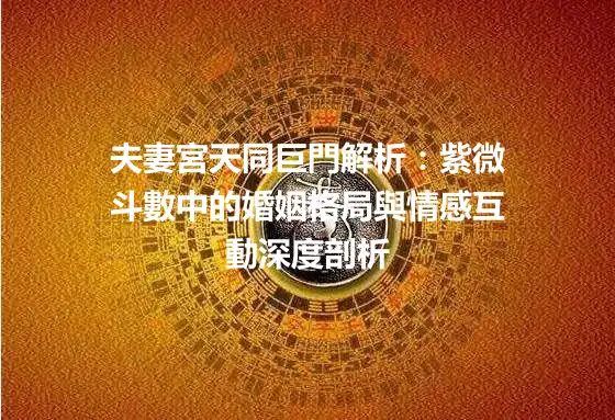 夫妻宮天同巨門解析:紫微斗數中的婚姻格局與情感互動深度剖析