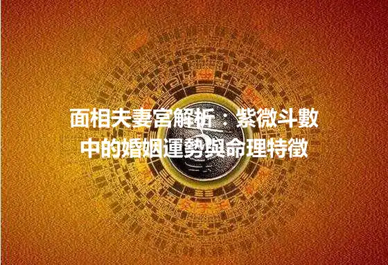 面相夫妻宮解析：紫微斗數中的婚姻運勢與命理特徵