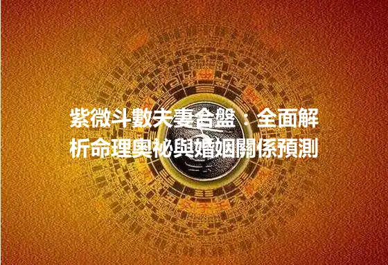 紫微斗數夫妻合盤：全面解析命理奧祕與婚姻關係預測