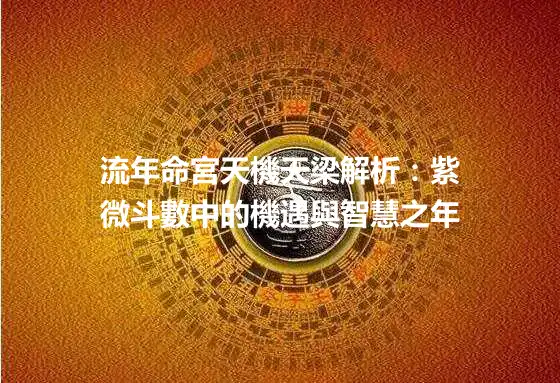 流年命宮天機天梁解析：紫微斗數中的機遇與智慧之年