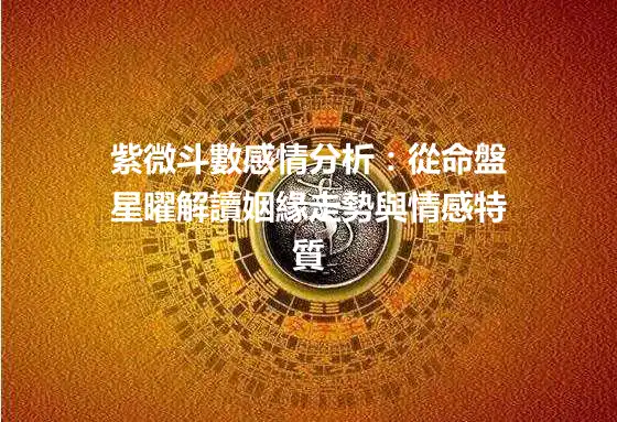 紫微斗數感情分析:從命盤星曜解讀姻緣走勢與情感特質