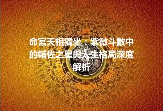 命宮天相獨坐：紫微斗數中的輔佐之星與人生格局深度解析