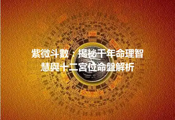 紫微斗數：揭祕千年命理智慧與十二宮位命盤解析