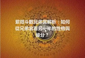 紫微斗數兄弟宮解析：如何從兄弟宮看另一半的性格與緣分？