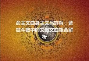 命主文曲身主文昌詳解：紫微斗數中的文昌文曲組合解析