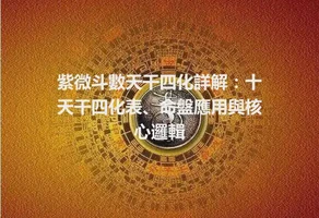 紫微斗數天干四化詳解：十天干四化表、命盤應用與核心邏輯
