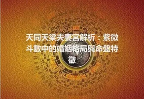 天同天梁夫妻宮解析：紫微斗數中的婚姻格局與命盤特徵