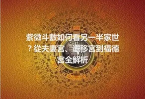 紫微斗數如何看另一半家世？從夫妻宮、遷移宮到福德宮全解析