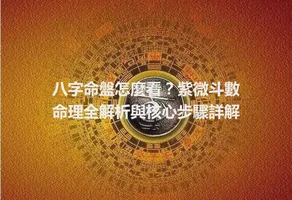 八字命盤怎麼看？紫微斗數命理全解析與核心步驟詳解