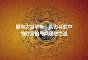財帛太陰解析：紫微斗數中的財富格局與理財之道