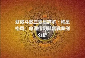 紫微斗數三臺星詳解：輔星格局、命理作用與實戰案例分析