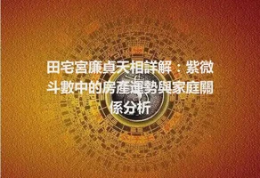 田宅宮廉貞天相詳解：紫微斗數中的房產運勢與家庭關係分析
