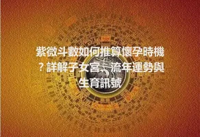 紫微斗數如何推算懷孕時機？詳解子女宮、流年運勢與生育訊號