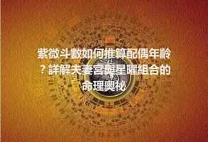 紫微斗數如何推算配偶年齡？詳解夫妻宮與星曜組合的命理奧祕